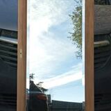 Beveled mirror solid wood door frame carved air-gummed