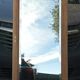 Beveled mirror solid wood door frame carved air-gummed
