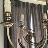 Neo-classical chandelier silver metal
