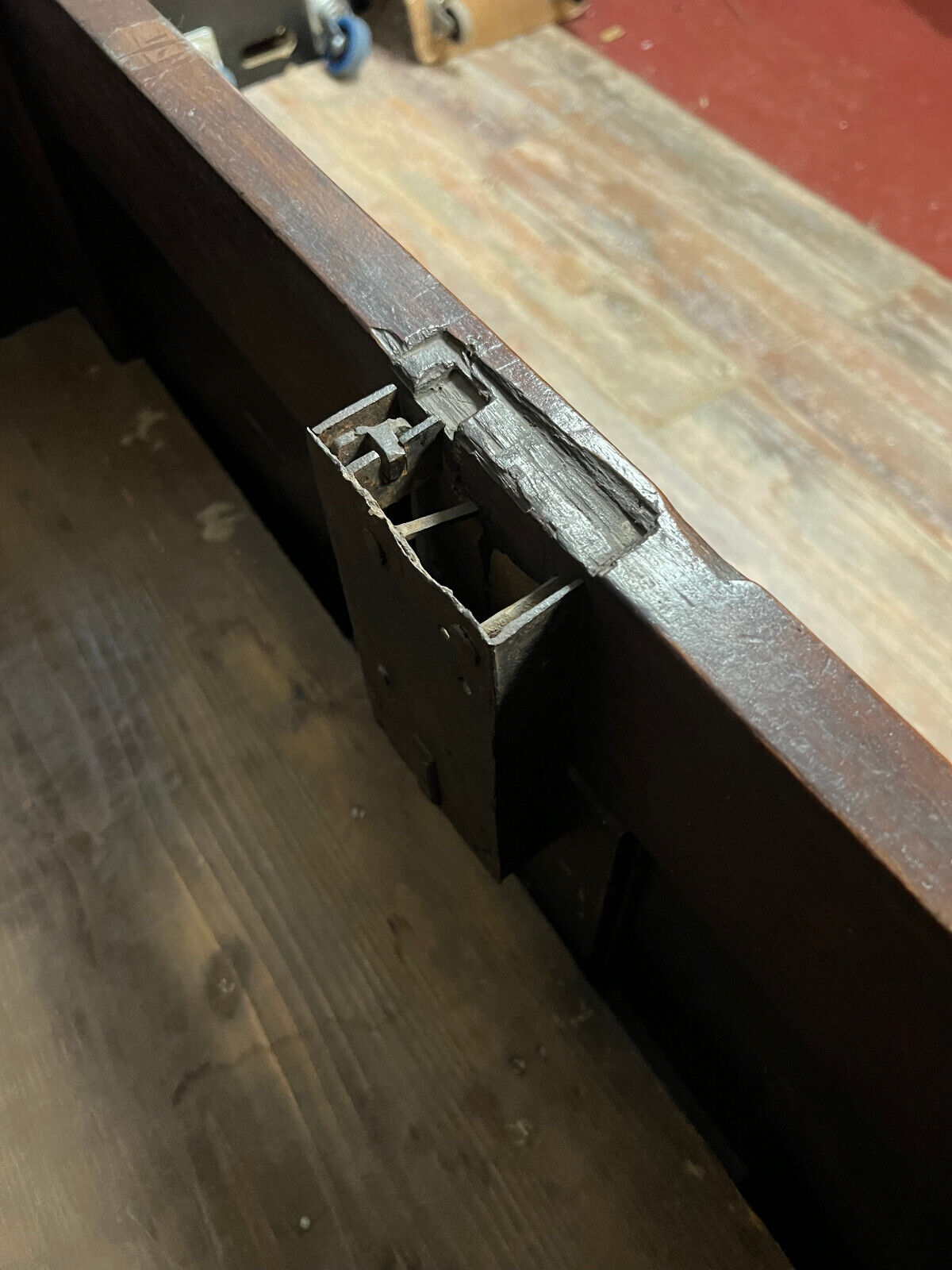 Sideboard has function as a Louis XIV period chest in solid walnut