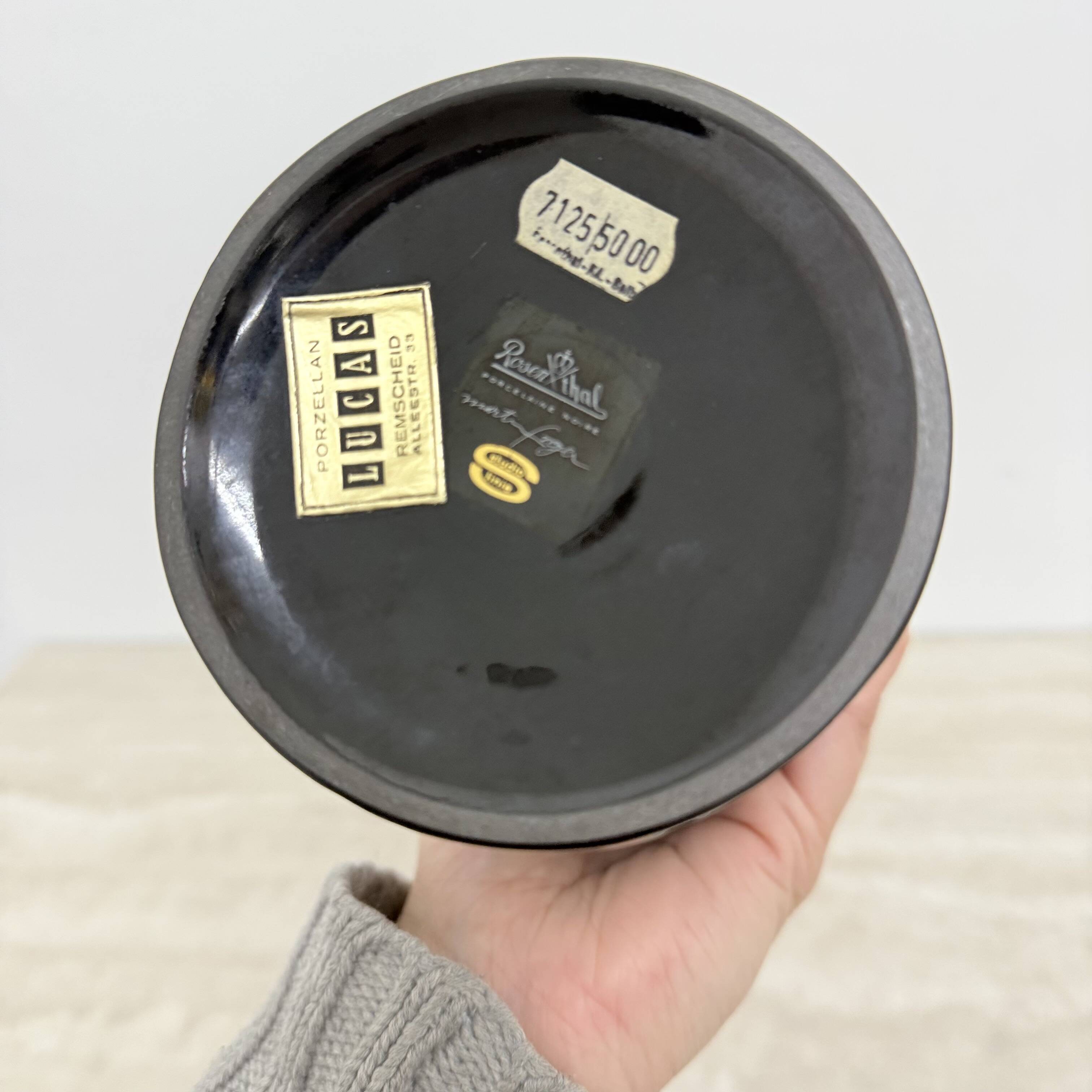 Martin Freyer Rosenthal Studio-Line Bisque Porcelaine Noire Op-Art Relief