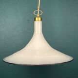 Vintage white Murano glass pendant lamp, Italy, 1970s.
