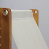 Italian brutalist pine sling chair