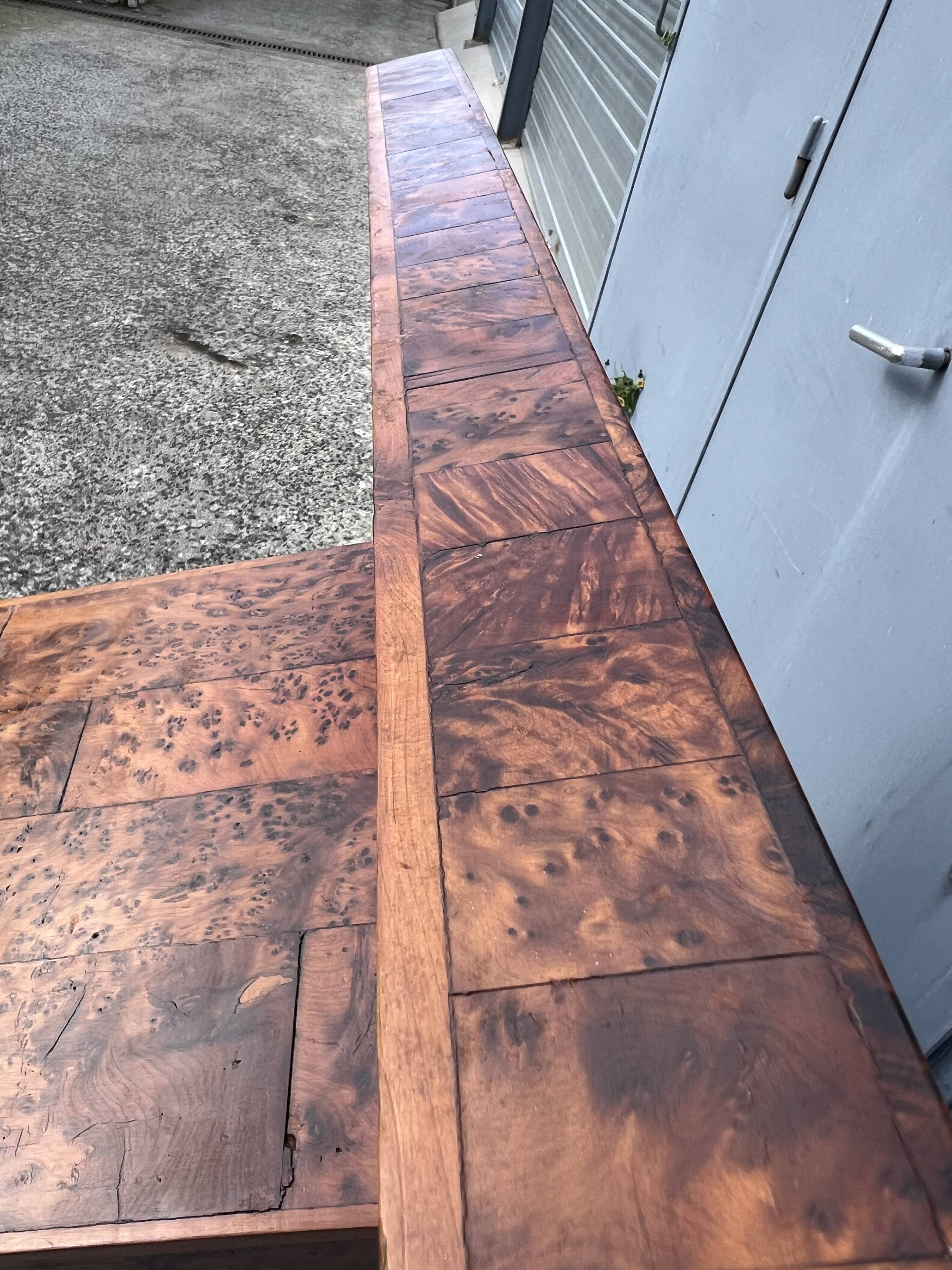 Vintage burl wood coffee table - 1970s