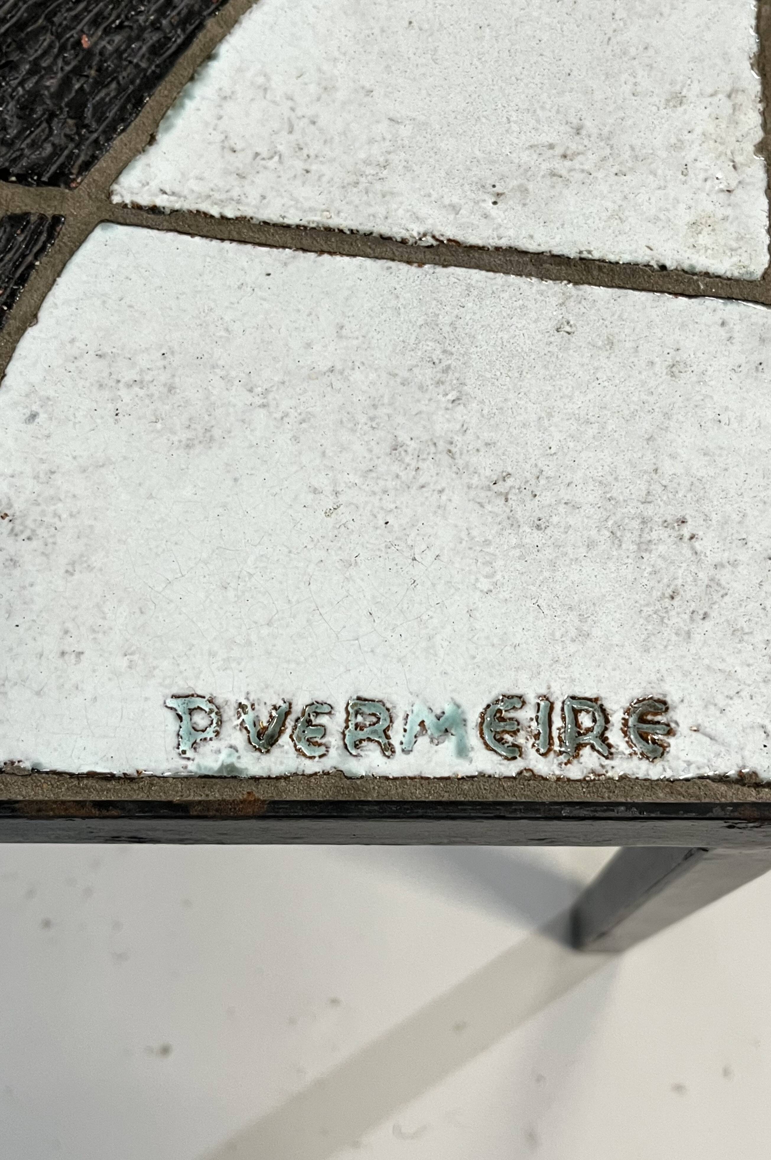 Table d'appoint en céramique par Paul Vermeire pour Perignem, années 1960.