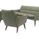 living room set,  norway 1960's, set of 2 armchairs & sofa