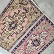 Set of 2 vintage handmade Turkish rugs 56x102 cm