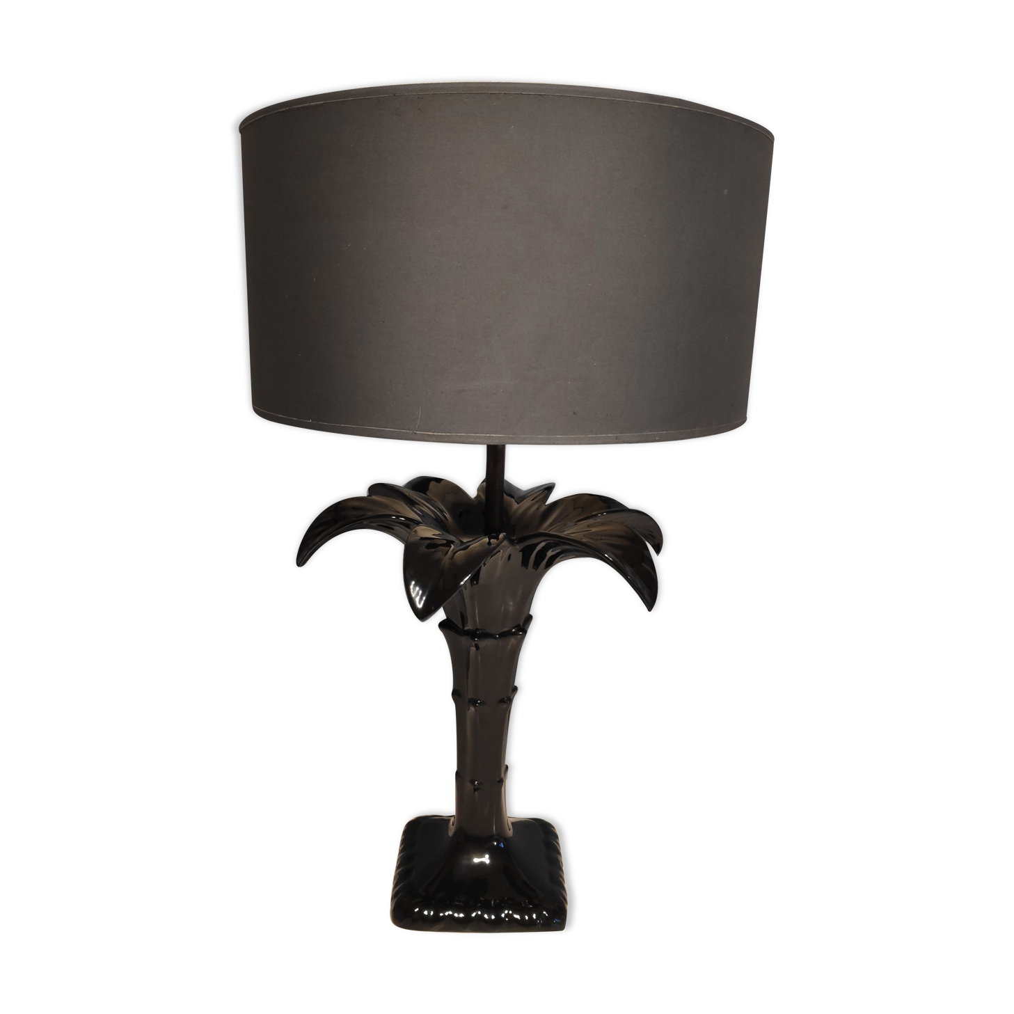 Black ceramic palm lamp