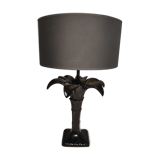 Black ceramic palm lamp