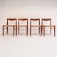 Refurbished set of 4 papercord chairs by H. Klein for Bramin, 1960s