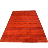Tapis orange à rayures 198x277