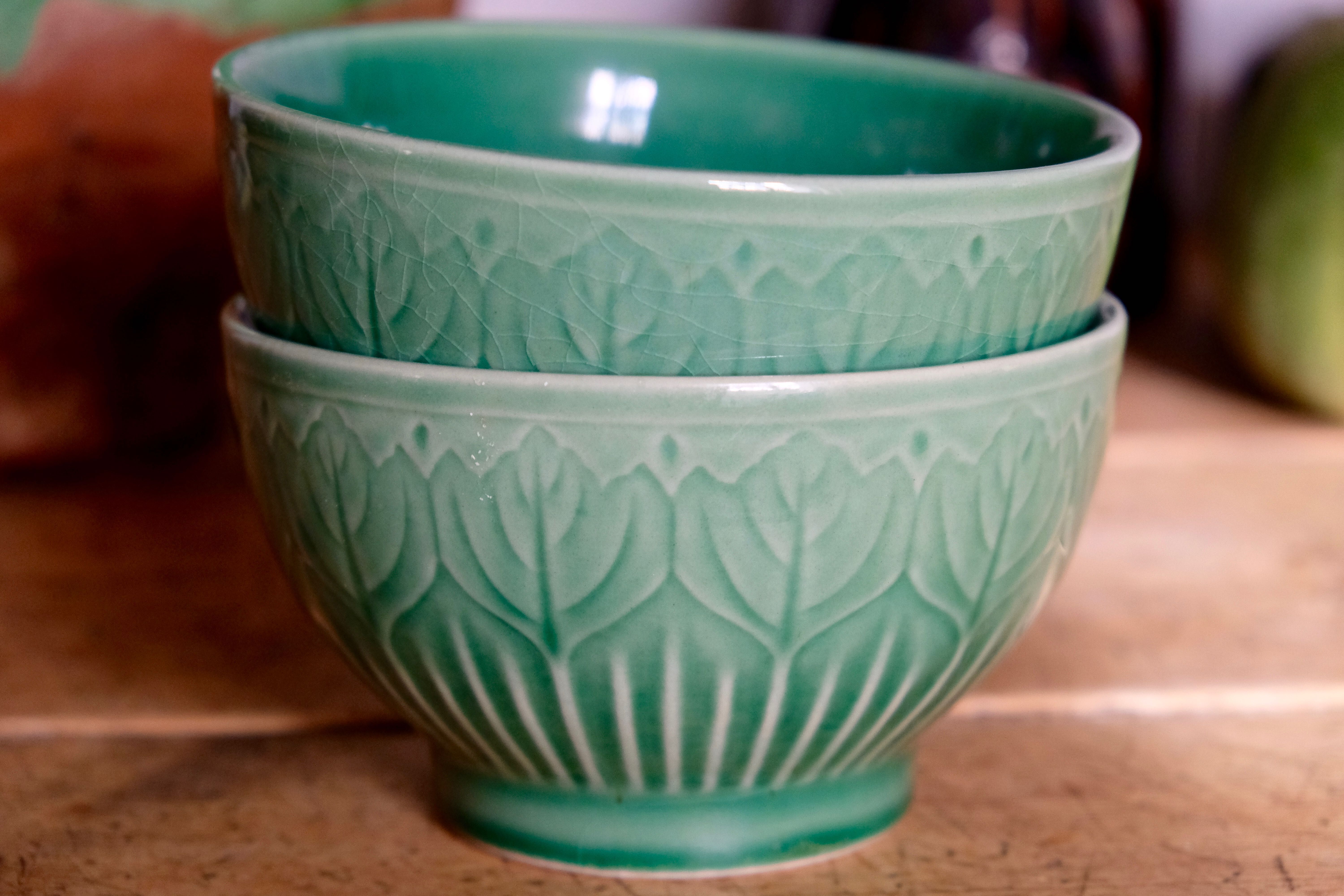 Old English green bowls