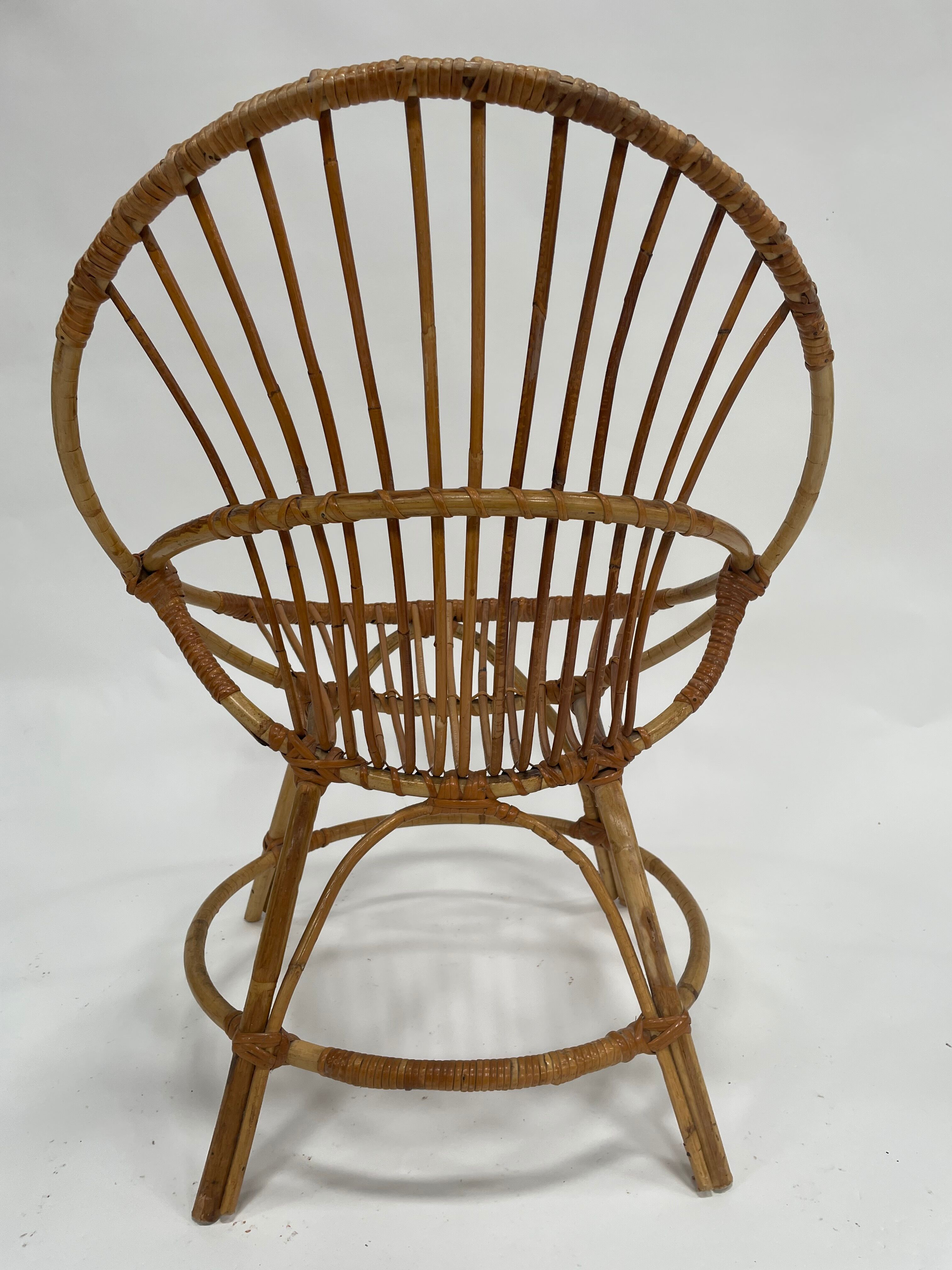 Vintage rattan chair by Dirk van Sliedregt Rohe Noordwolde 1960 in the Netherlands