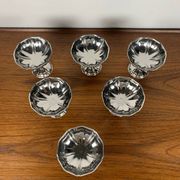 Lot de 6 coupes à glace / dessert en inox, forme de "fleur"
