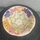 Fruit drainer salad bowl in glazed ceramic slip stamped vintage FG