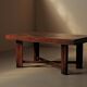 Modernist oak table with a checkerboard top, France, circa 1940.
