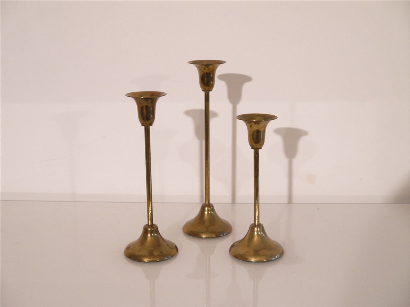 Scandinavian vintage brass candlesticks 1970