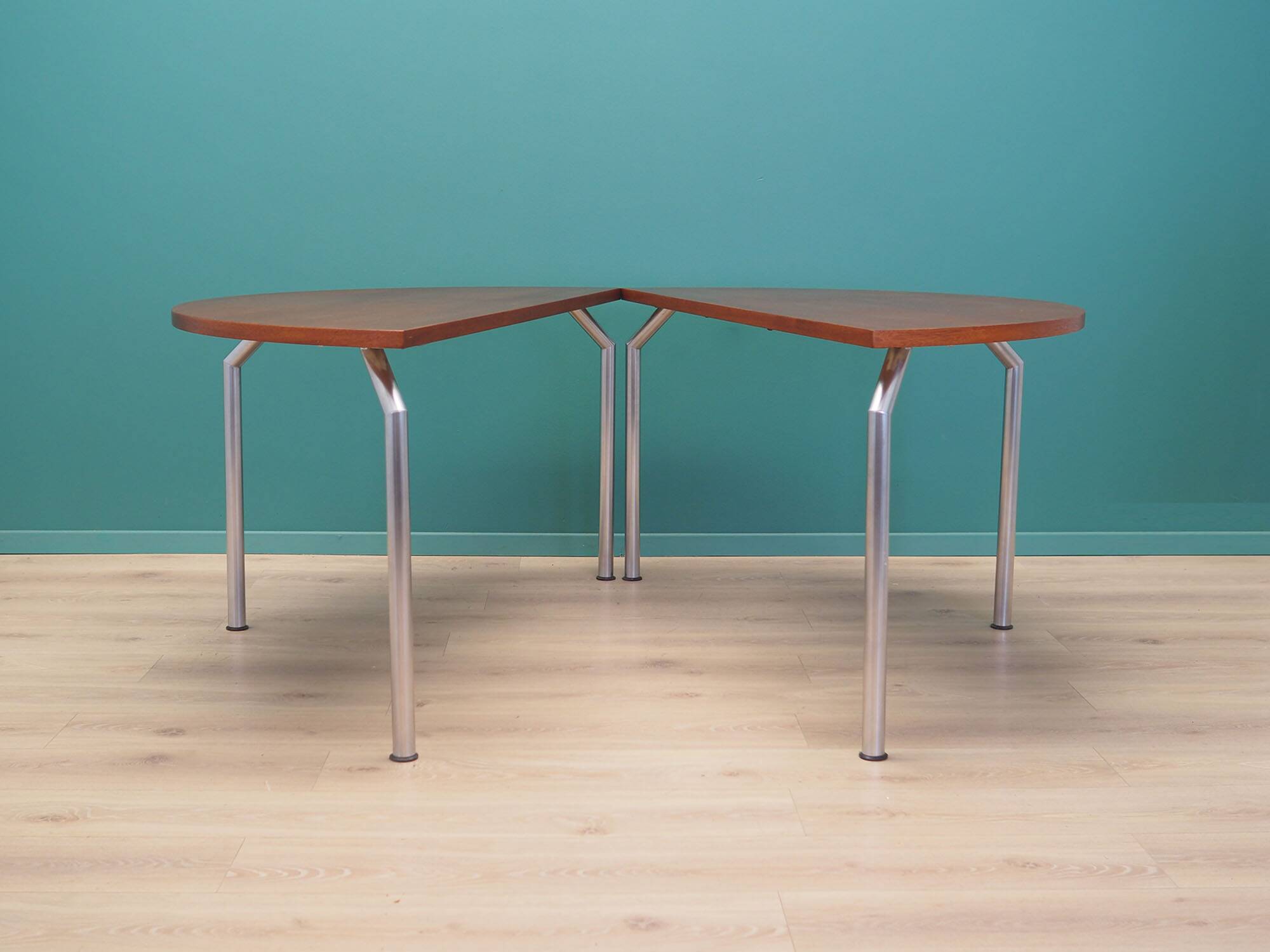 Teak half round table, Danish design, 1970s, manufacturer: Bent Krogh