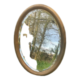 Miroir ovale doré biseauté, 79 x 59 cm