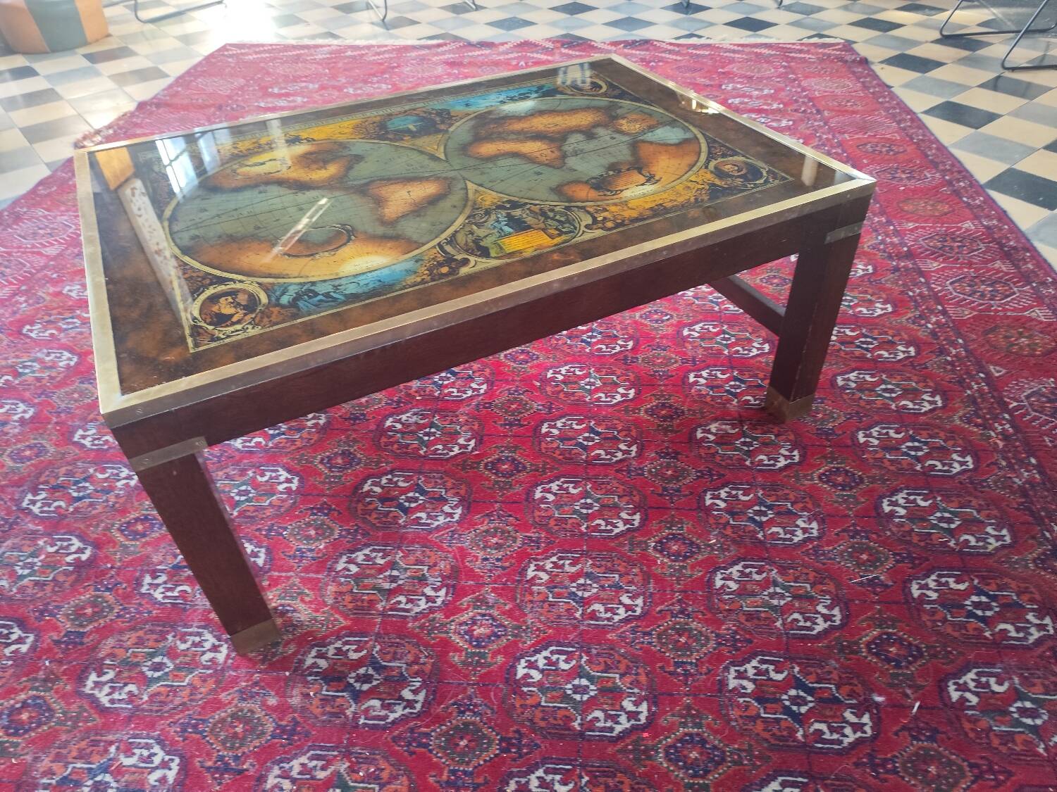 World Map Coffee Table Maison Jansen