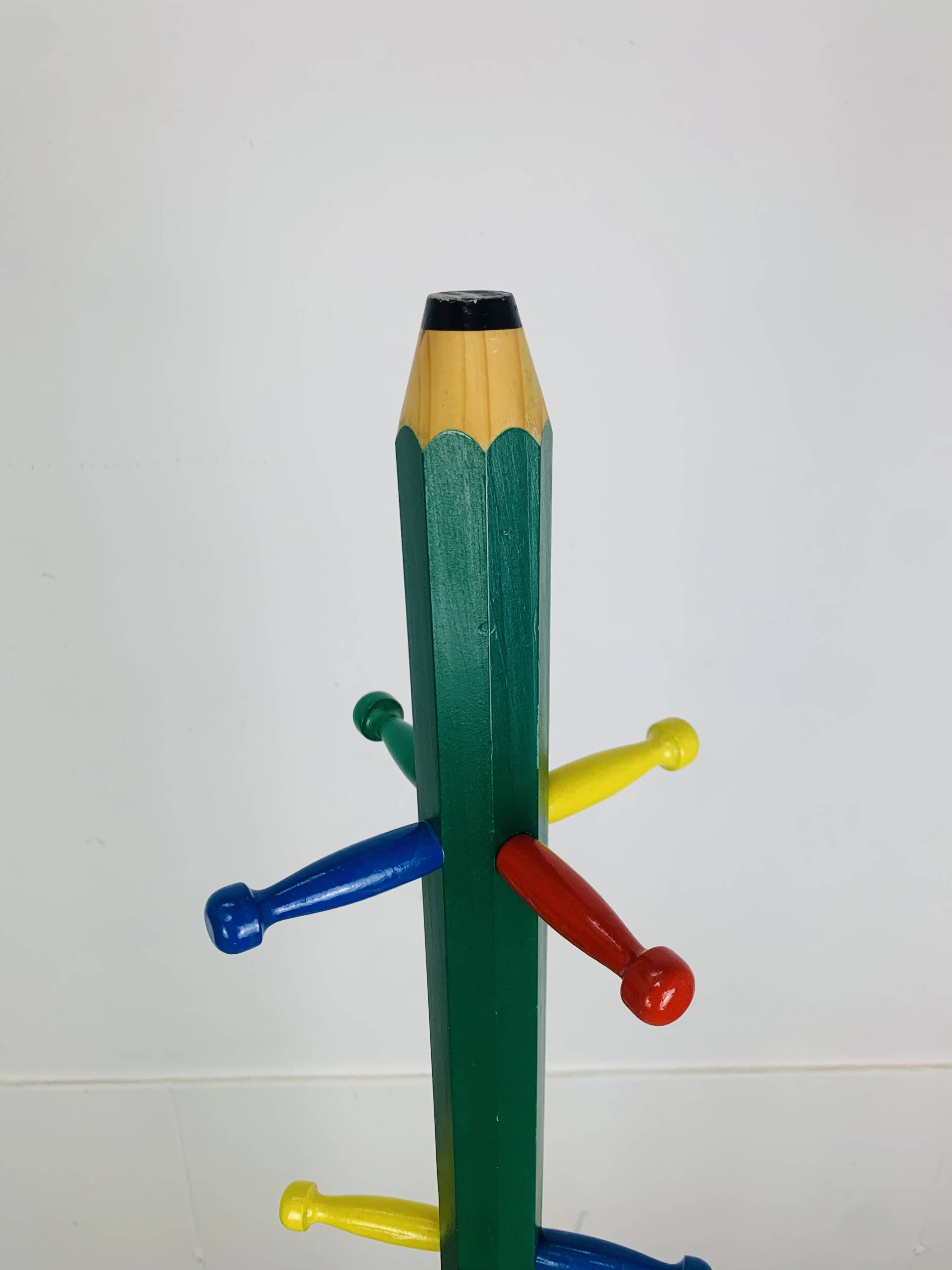 Freestanding coat rack pencil style Pierre Sala, for children, vintage.