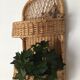 Rattan shelf, vintage storage