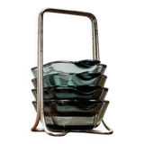 Stackable German ashtrays from the mid-century by Wilhelm Wagenfeld for WMF, 1960s, set of 5.