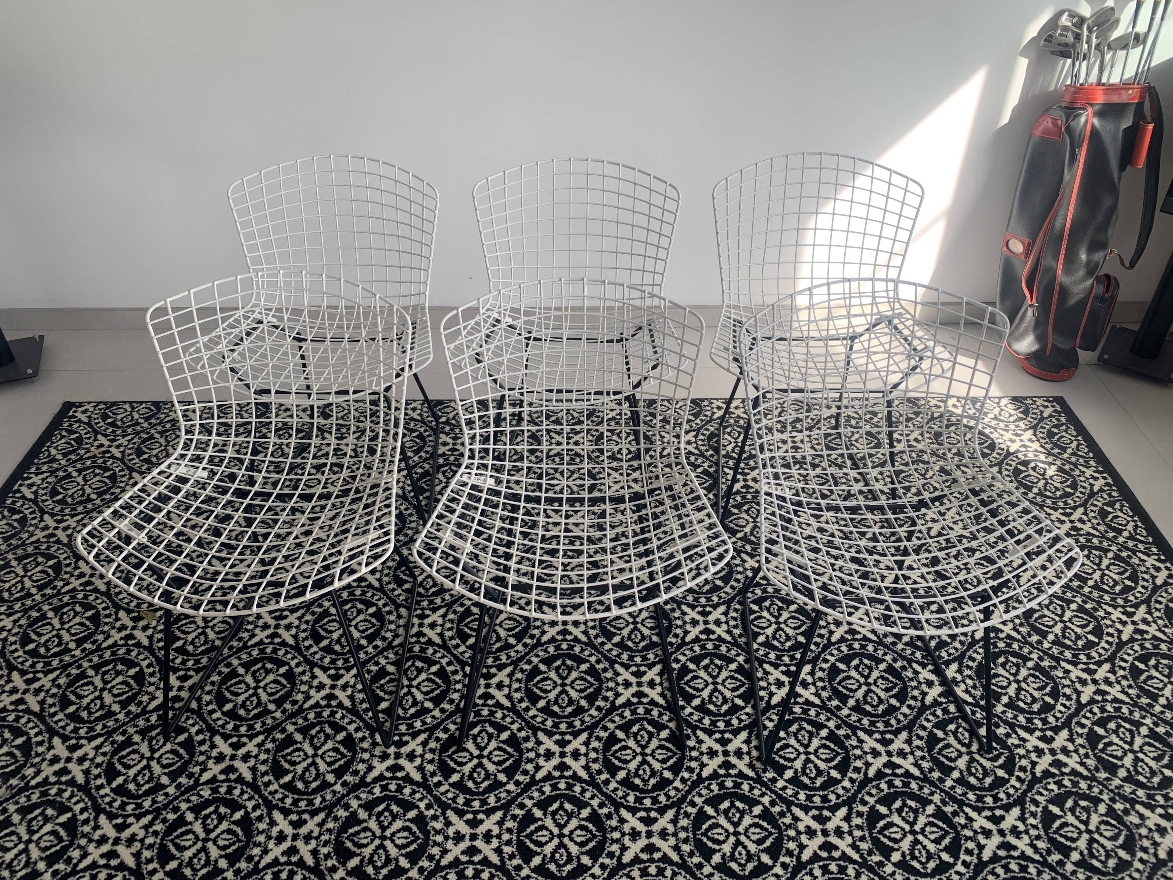 Chaises Vintages par Harry Bertoia pour Knoll, 1970’s, Set de six pièces