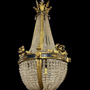 Hot air balloon chandelier in gilded bronze Louis XVI style of Napoleon III period