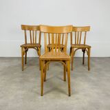 4 chaises bistrot, bois, années 60