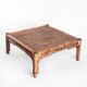 Vintage rattan and cane coffee table. France, 1970s