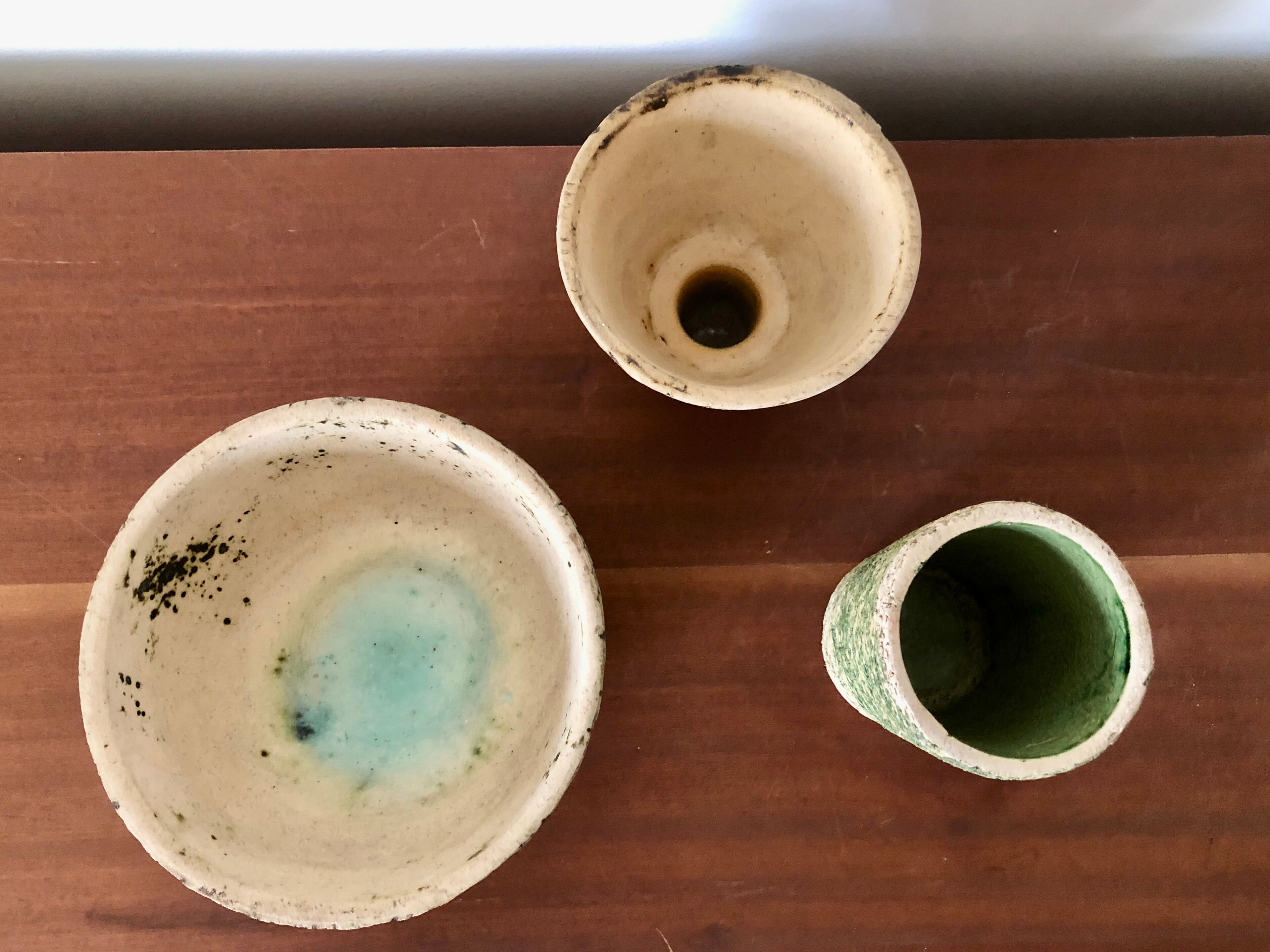 Set of 3 modernist ceramics Holland 1960