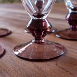 set of 6 blown glass champagne flutes