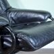 Norwegian Skoghaug industries vintage black leather swivel reclining chair