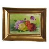huile sur paneau bouquet de fleurs signée Marguerite Dorbritz