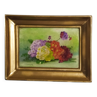 oil on panel bouquet of flowers signed Marguerite Dorbritz