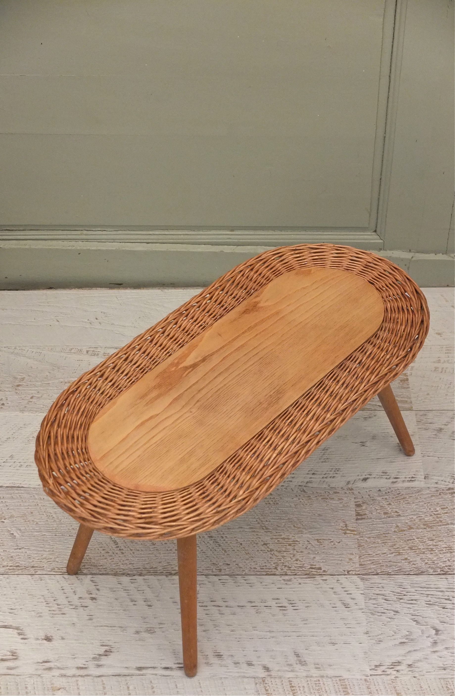 Table of 1960s Czechoslovak rattan