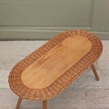 Table of 1960s Czechoslovak rattan