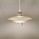 Swedish hanging lamp, produced by Belid in the original silver-grey colour.