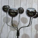 1980s chrome floor lamp with 5 adjustable branches