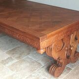 Rocaille table in carved solid oak