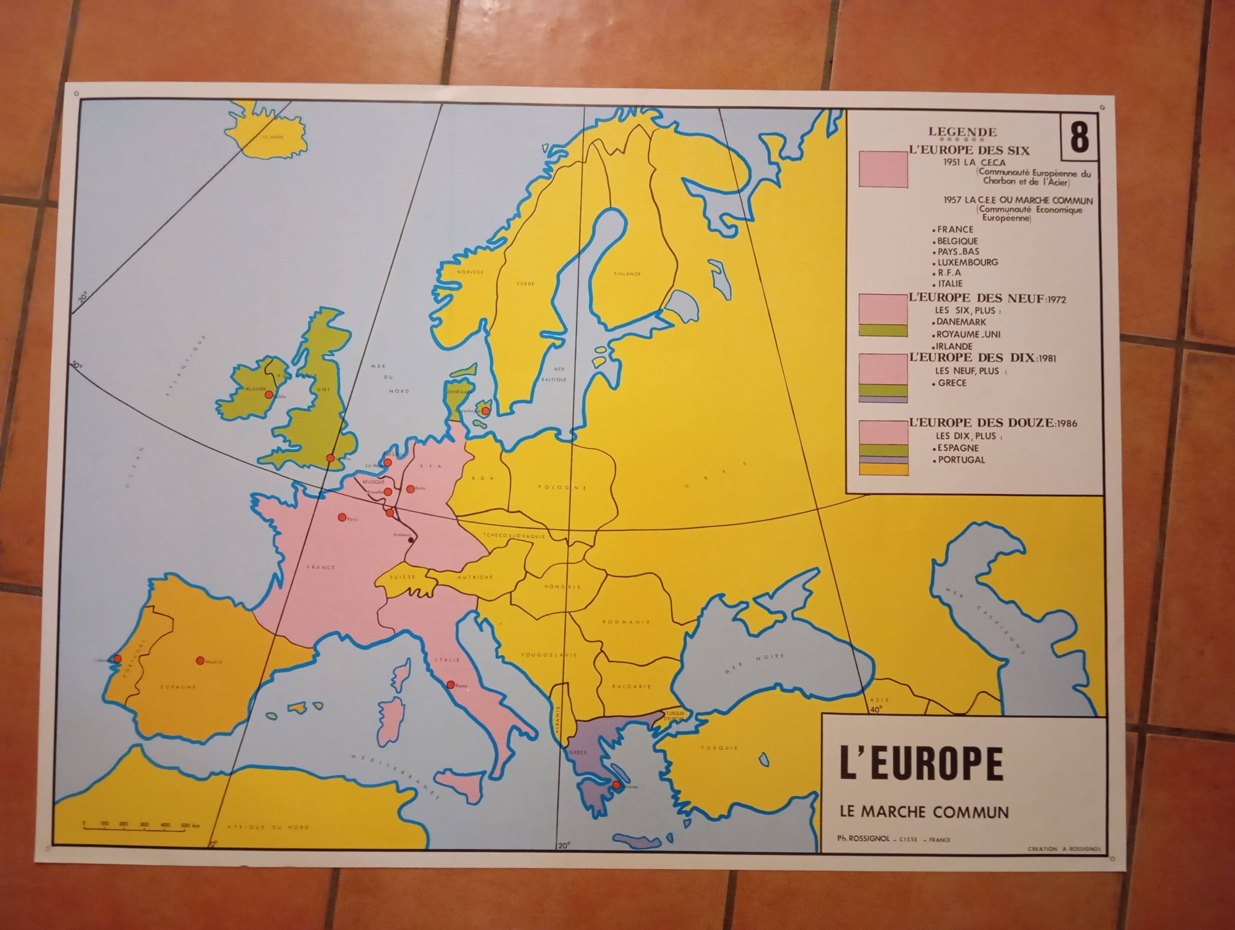 School map: europe political map n°7 / europe the common market n°8