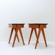 Pair of vintage compass legs bedside tables - circa 1960