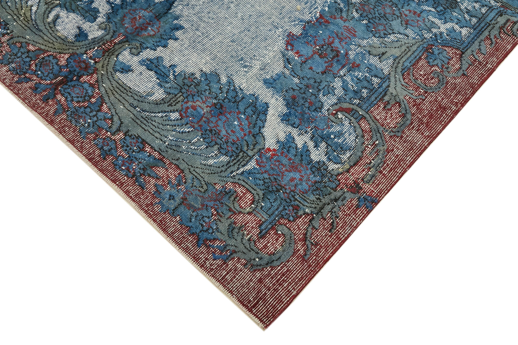 Hand-knotted antique oriental 1970s 163 cm x 267 cm blue carpet