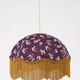 60s-70s pendant light, liberty print umbrella with fringes