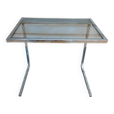 Table d'appoint verre et chrome vintage