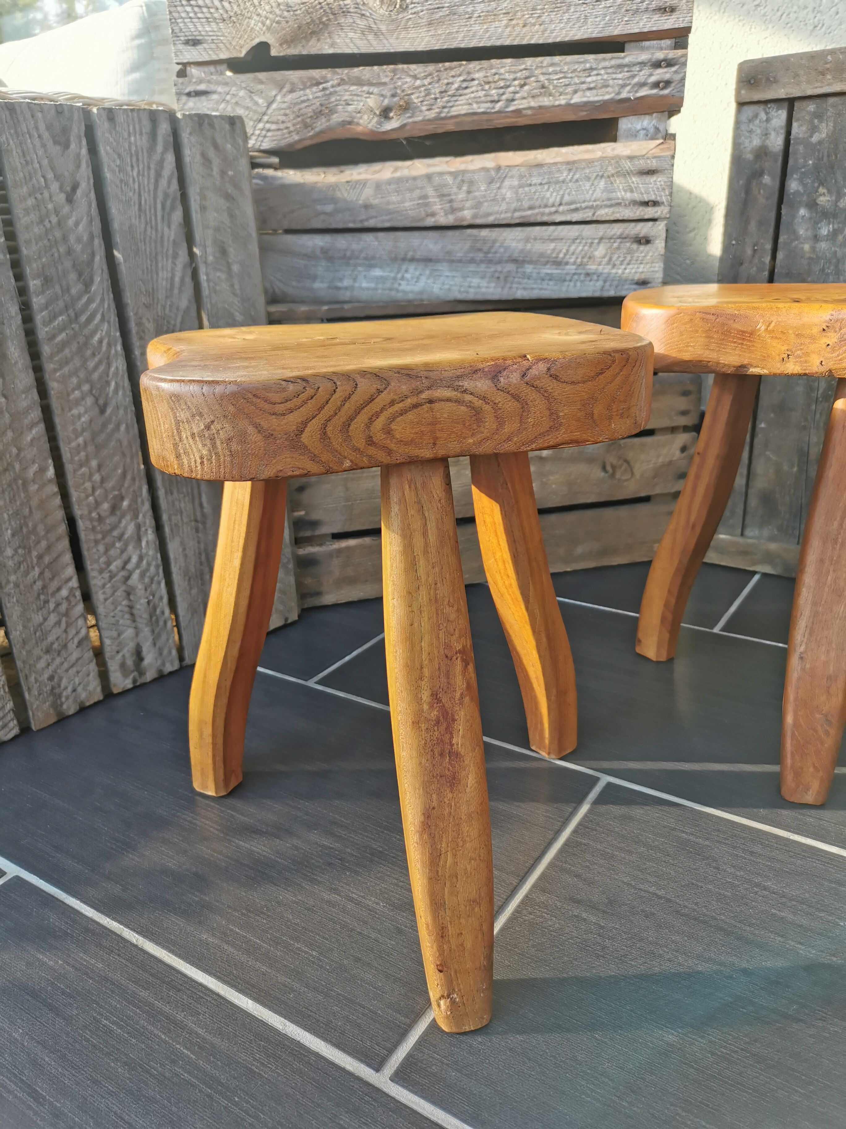 Pair of tripod stools