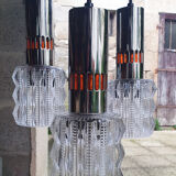 Raak waterfall suspension, Amsterdam, chrome and glass, 70s