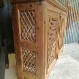 Support buffet in solid pine, zinc top, late 19th century.