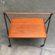 Mid-century folding teak serving trolley